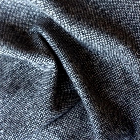 Tissu tweed laine  bicolore noir et blanc