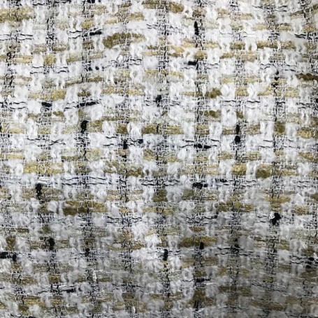 Tissu tweed carreaux beige