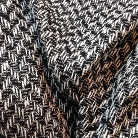 Tissu tweed de laine noir et blanc