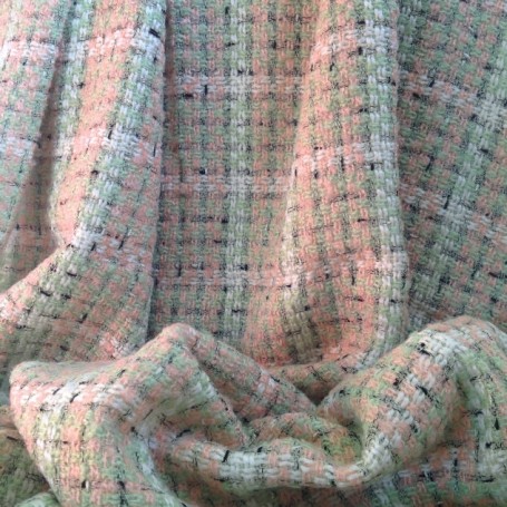 Tissu tweed rideau rose