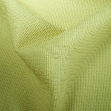 Tissu polyester laine nid d'abeilles jaune